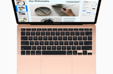 O MacBook Air agora vem com o novo Magic Keyboard, que tem mecanismo scissor redesenhado para oferecer uma distância de ativação de 1 mm