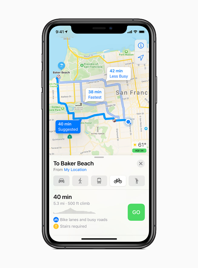 Direções de bicicleta no Mapas chegam com o iOS 14